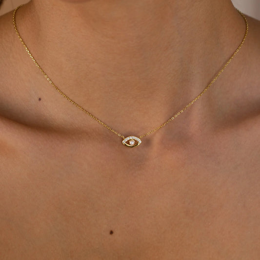Pave Evil Eye Necklace