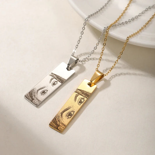 Personalized Eye Engraved Necklace