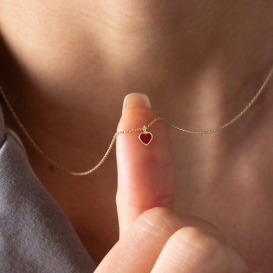Dainty Red Heart Necklace