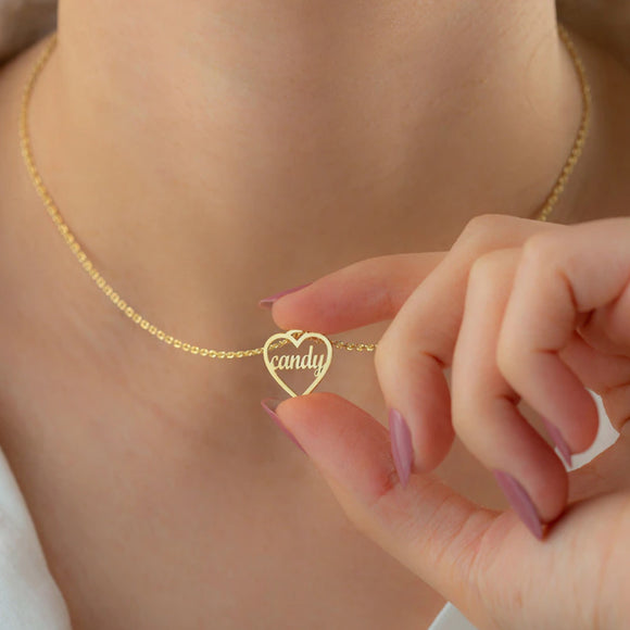 HEART NAME NECKLACE  -