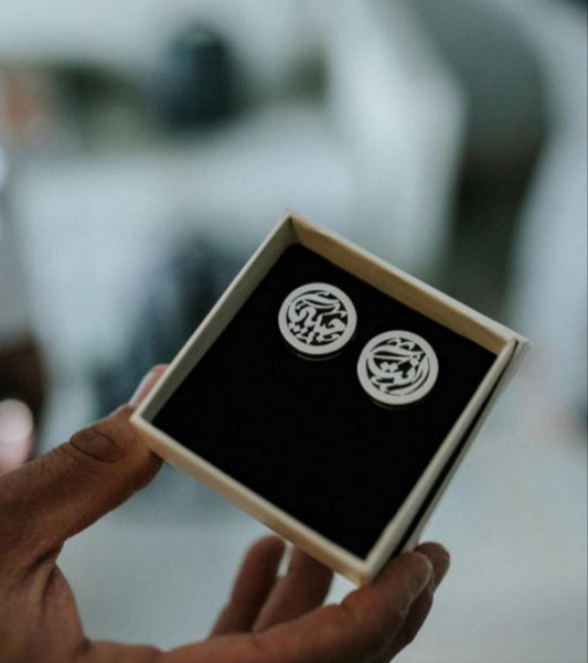 Arabic Calligraphy Stone Cufflinks