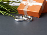 Pure Silver Half Round Couple Bands