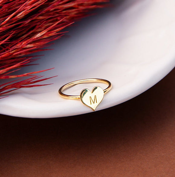 Initial Heart Ring