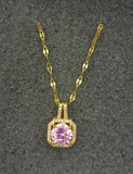 Cubic Pink Stone Necklace