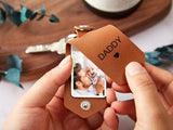 Personalized Leather Keychain with Photo and Text