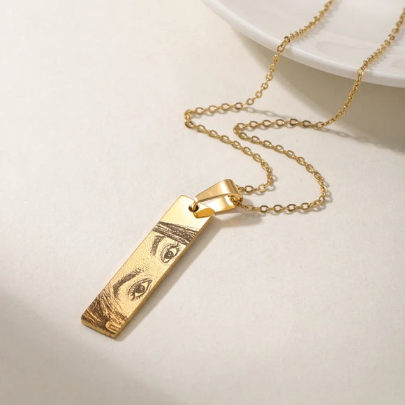 Personalized Eye Engraved Necklace