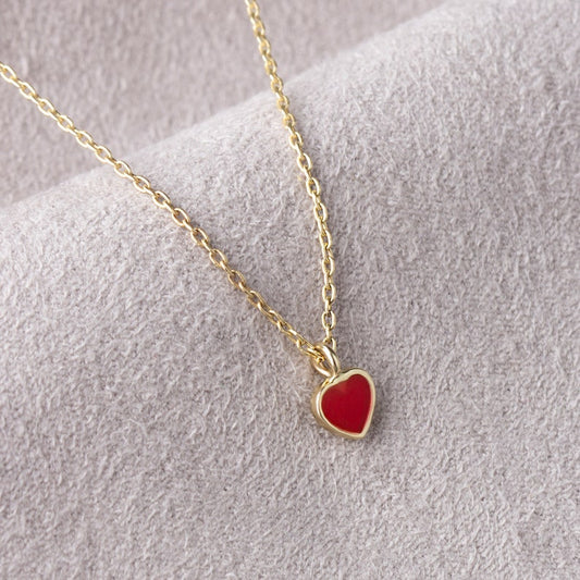 Dainty Red Heart Necklace