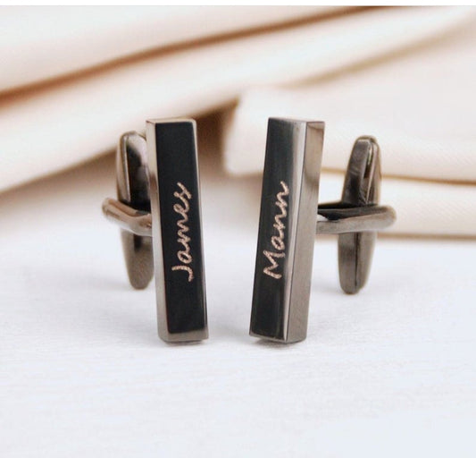 ENGRAVED BAR CUFFLINKS